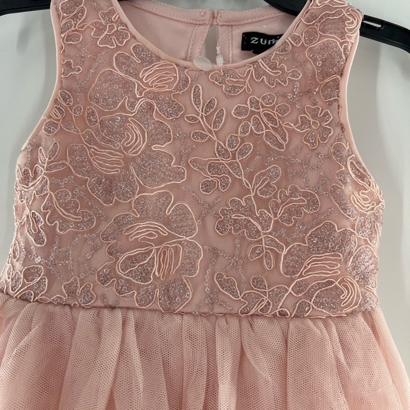 ZUNIE LACE BODICE HIGH LOW PINK DRESS SIZE 2 - Picture 4 of 5